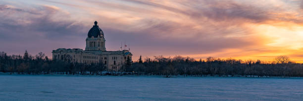 istock Saskatchewan Legislature Building at Wascana Park in Spring at Sunset 1481193812
