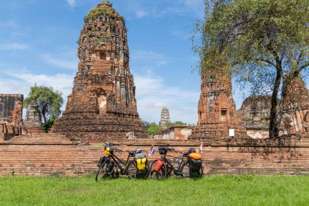 istock Vintage bicycles in front of the Wat Ratchaburana 1481196677