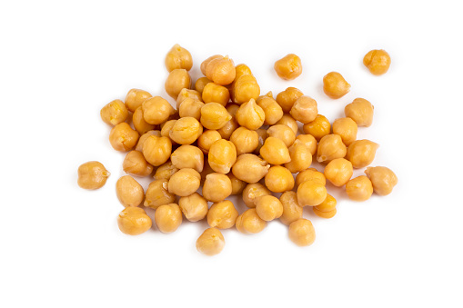 Boiled chickpea on the white background