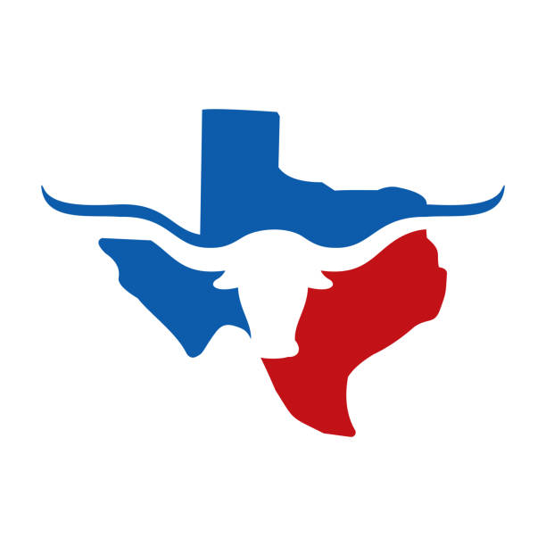 wektor logo długiego rogu teksasu - texas state flag stock illustrations