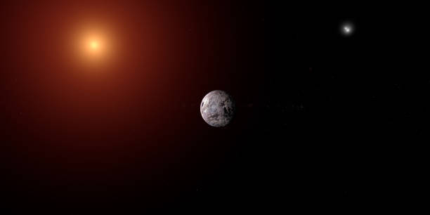 egzoplaneta proxima centauri b z gwiazdami alfa centauri i czerwonym karłem - centaurus zdjęcia i obrazy z banku zdjęć