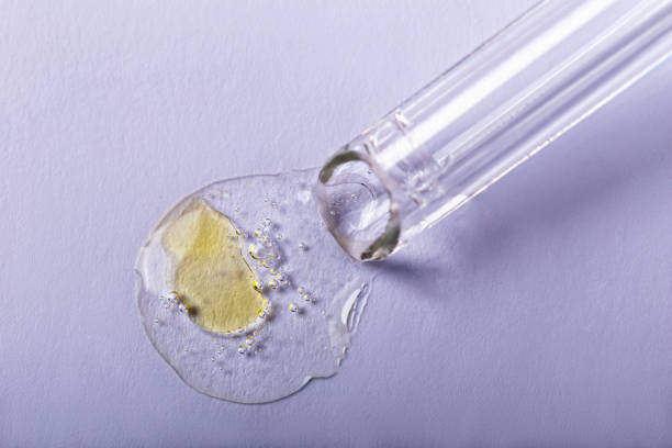 Spilled liquid from a laboratory funnel