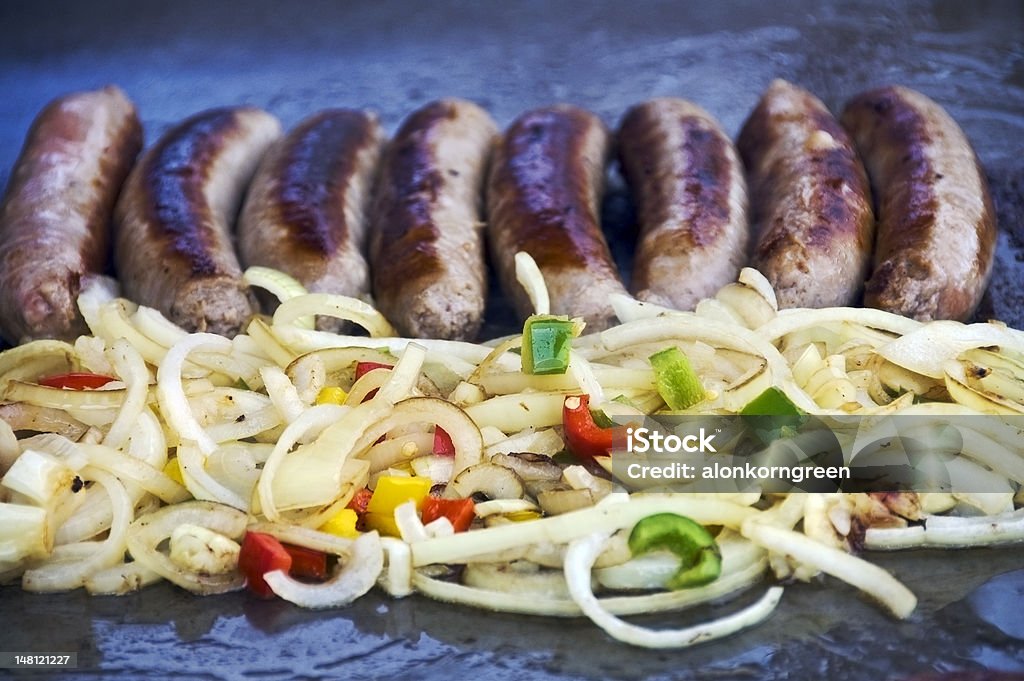 Salsicha e cebola - Foto de stock de Carne de Cervo royalty-free