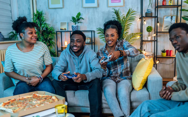 istock Hanging out and playing video games 1481213052