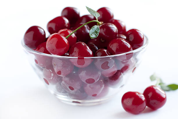 istock Ripe cherries in a transparent plate 148121371