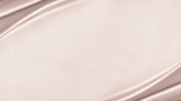 istock Pink beige cream silk satin. Draped fabric. Light pale brown luxury elegant background. Flat lay, top view table. 1481216218