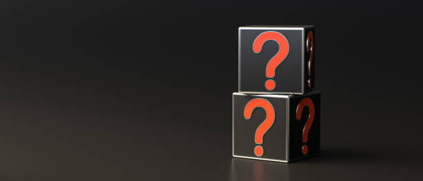 Red question mark on black background with empty copy space on left side, FAQ Concept stock photo