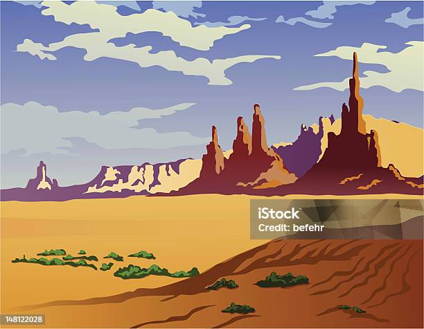Arizona Paisagem - Arte vetorial de stock e mais imagens de Arizona - Arizona, Mesa - Formação Rochosa, Deserto