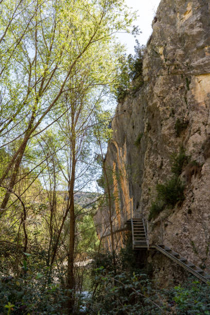 istock Scenic footbridge inside the Vero River Canyon in Alquezar. 1481222532