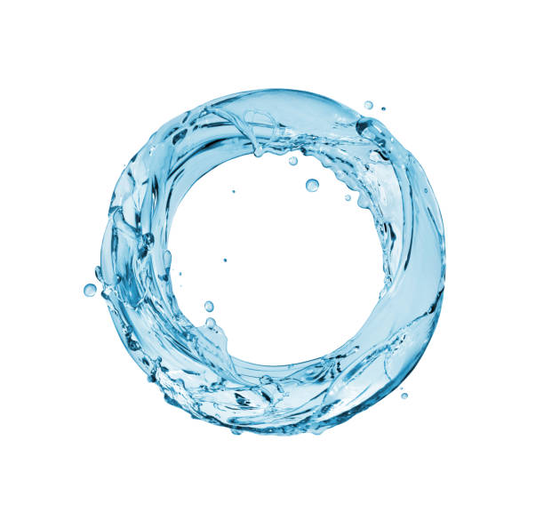 istock Circle made of water splashes isolated on white background 1481224044