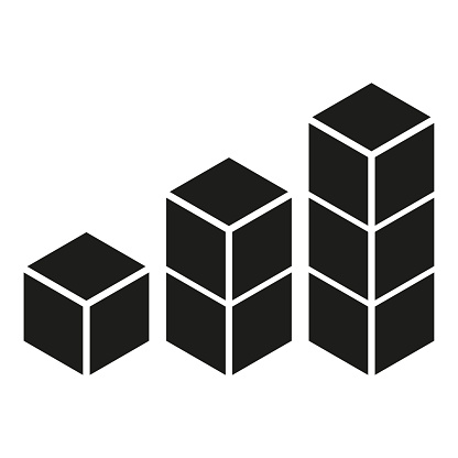 3D cube, square icon, symbol and logo. Vector illustration. EPS 10.