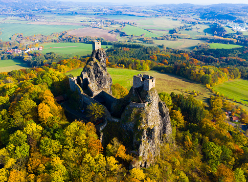 Famous viewpoint walk in the village of La Roque-Gageac in the Dordogne region of France. La Roque-Gageac is one of the Plus Beaux Village of France.