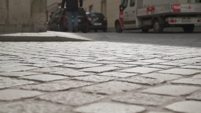 cobble stone pavement in historic old town