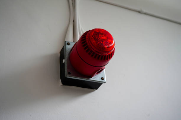 istock Close up of red fire alarm siren 1481233478