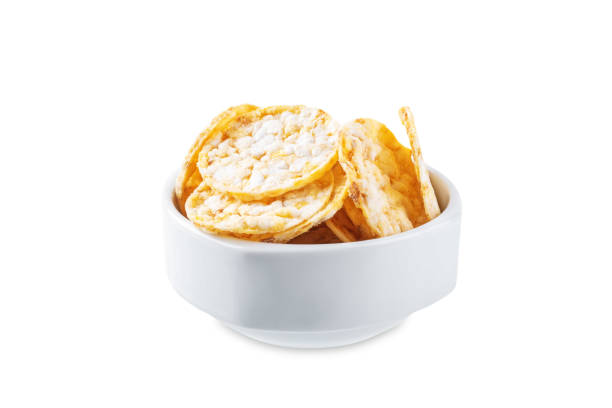 istock Healthy whole grain chips on a white isolated background 1481233705