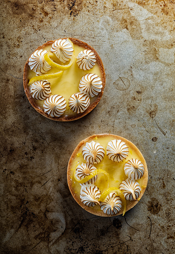 french lemon tart with meringue