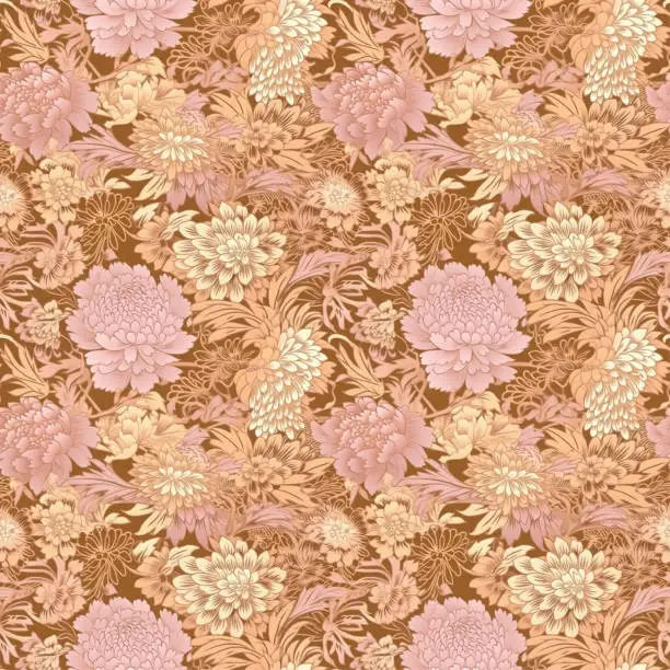 Vector illustration of Seamless floral background pattern