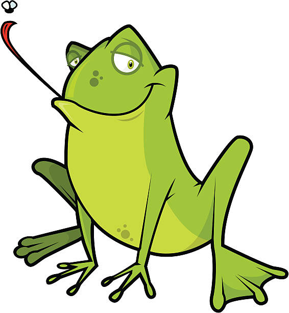 illustrations, cliparts, dessins animés et icônes de grenouille - frog animal tongue animal eating