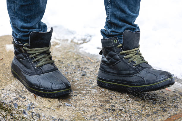 istock Quality waterproof boots for bad weather, close-up. 1481238701