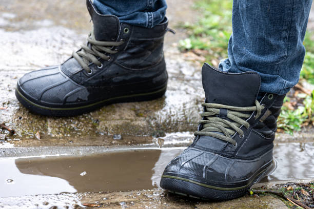 istock Quality waterproof boots for bad weather, close-up. 1481238702