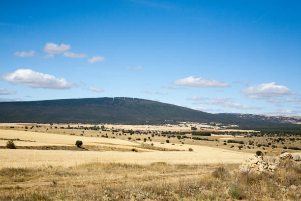 Castile and Leon region rural landscape, Spain. Spanish fields panorama