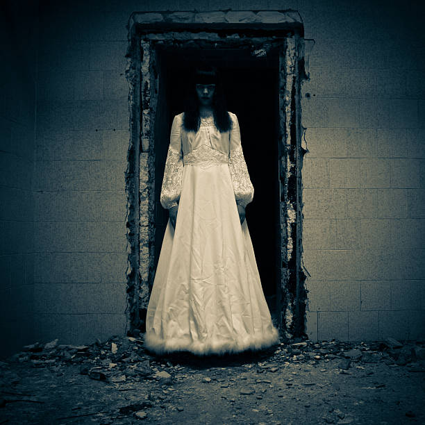 Horror scene of a scary woman Horror Movie Scene scary bride stock pictures, royalty-free photos & images