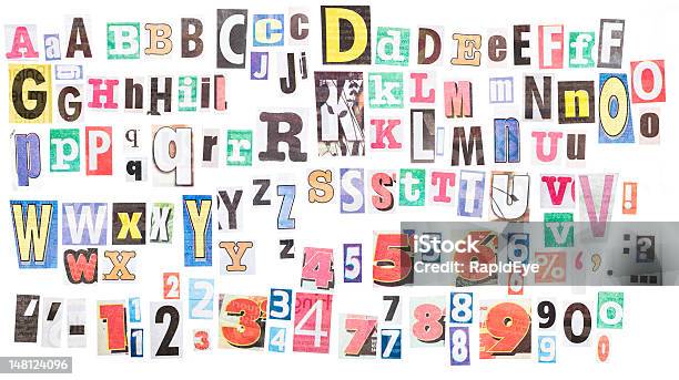 Ransom Note Alphabets Xxxl Stock Photo - Download Image Now - Newspaper, Text, Alphabet