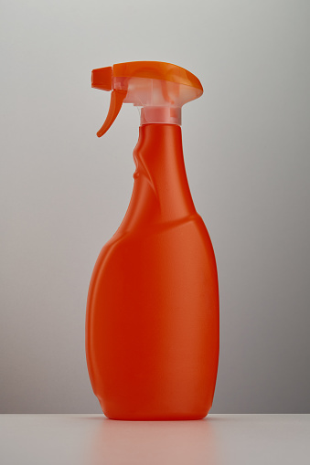 Plastic spray bottle for household and garden products mockup without a label