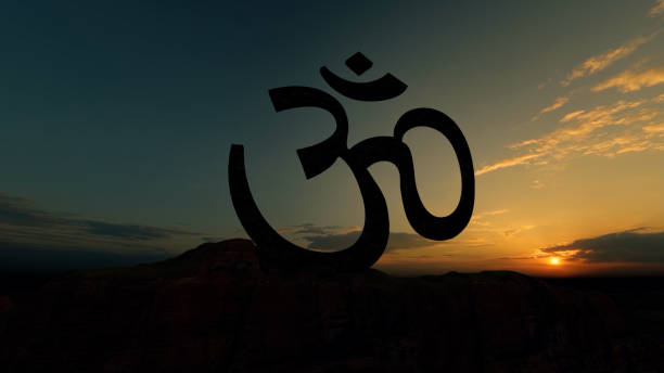 istock Hinduism symbol at peace sunset sky 1481242119