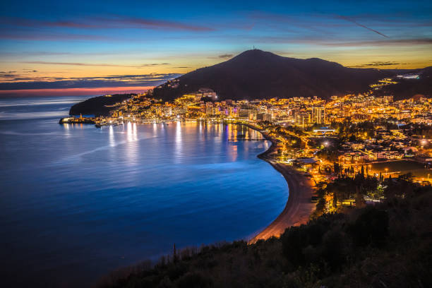 istock Town of Budva beach and modern coastline architecture evening view 1481246054