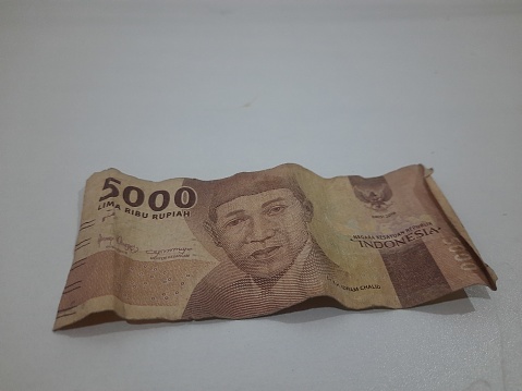 banknotes from Indonesia worth five thousand rupiah