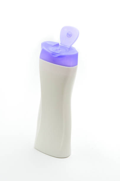 Blank bottle of hair shampoo, clipping path, white background