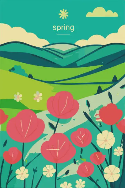 Vector illustration of Season greeting poster in minimalist art style