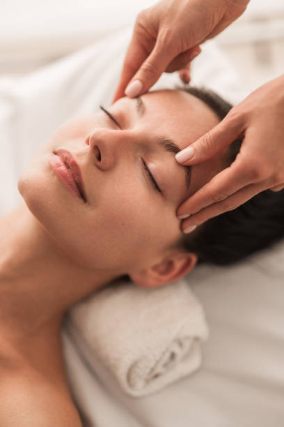 istock Woman during face massage in salon 1481267737