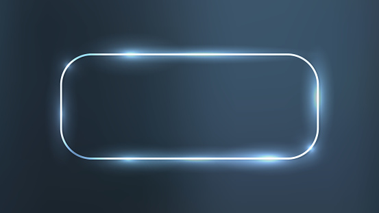 Neon Rounded Rectangle Frame Design Neon Rounded Rectangle Frame With Shining Effects Stock Illustration ...
