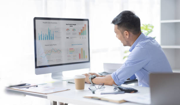 istock Businessman working at office with documents on his desk, doing planning analyzing the financial report, business plan investment, finance analysis concept 1481271590