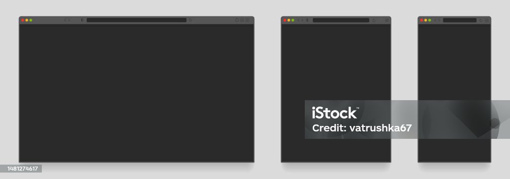 Computer Tab Empty Browser Mockup Dark Theme Empty Tab Webpage With Search Engine Computer ...