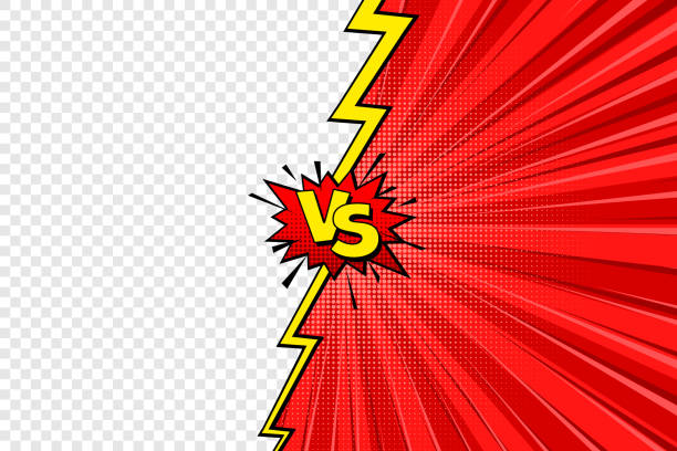 istock Cartoon comic background with blank place for your design. Fight versus. Comics book colorful competition or challenge poster mockup. Retro Pop Art style. Vector illustration 1481275956