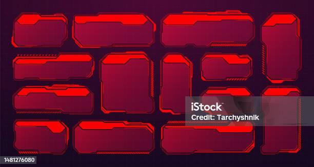 Red Ui Box Red Futuristic Hud Or Ui Elements Scifi User Interface Text Boxes ...