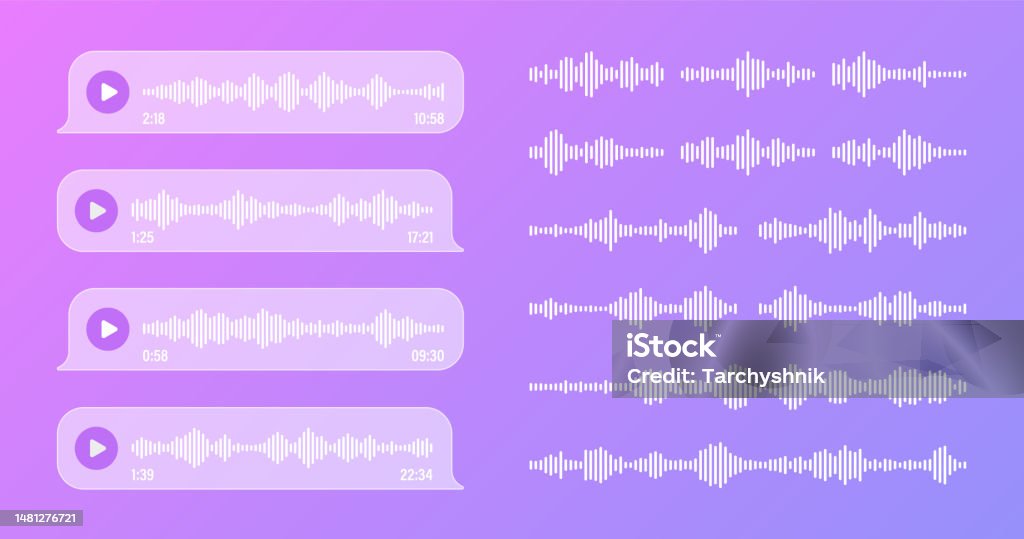 Text Message Wave Voice Audio Message Transparent Speech Bubbles Sms Text Frame Social ...