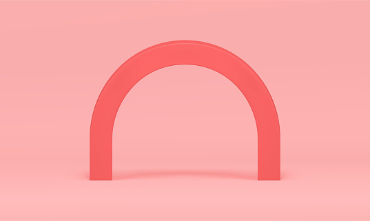 Pink Ripple Arch Pink Curved Arch Showcase Decor Element 3d Studio Background Product ...