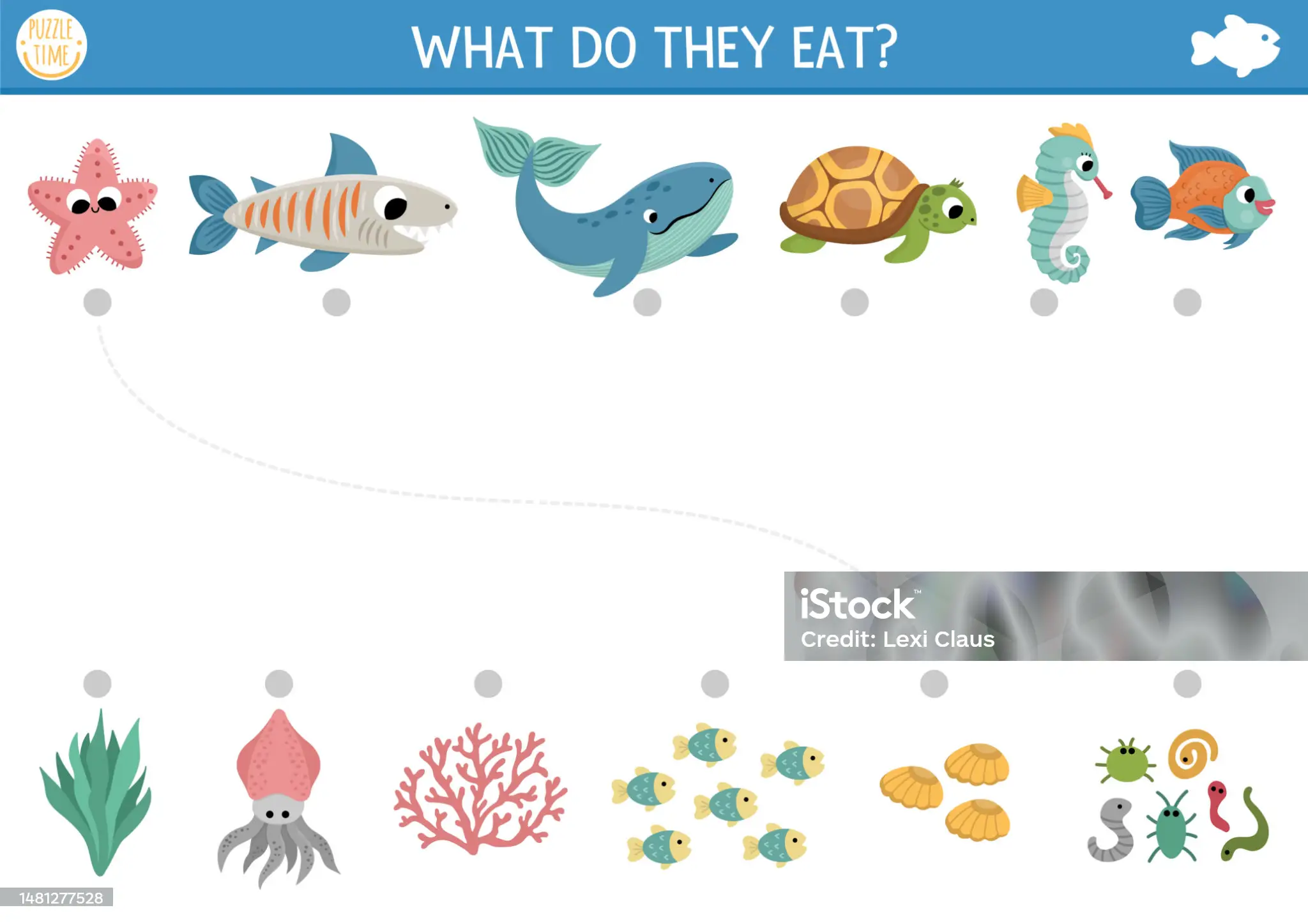 Tech Innovations in Animal Feed: Revolutionizing Nutrition For Better Animal Health : Under the sea matching activity with cute fish and food. Water puzzle with whale, turtle, seahorse, shark