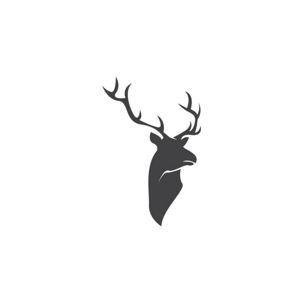 鹿ベクトルアイコンイラストデザイン - deer portrait点のイラスト素材／クリップアート素材／マンガ素材／アイコン素材