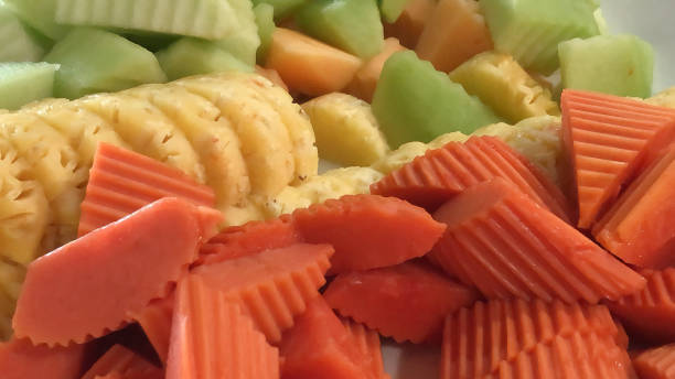 istock Serving size a group of sliced fruits. 1481283216