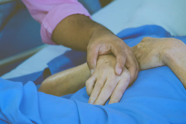 istock Human hand supporting a sick family at Hospital. 1481284678