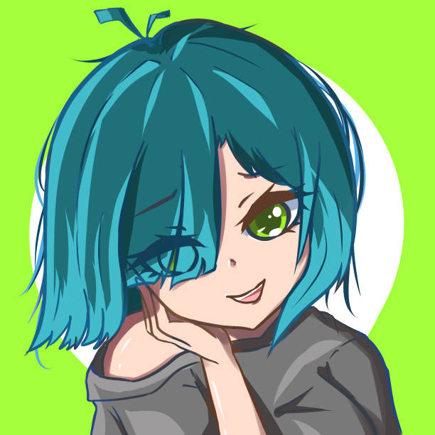 istock Leisure time of the green haired girl 1481288562
