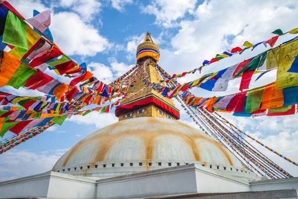 Boudha Stupa, aka Boudhanath boudha stupa, aka Boudhanath, located at kathmandu, nepal stupa stock pictures, royalty-free photos & images