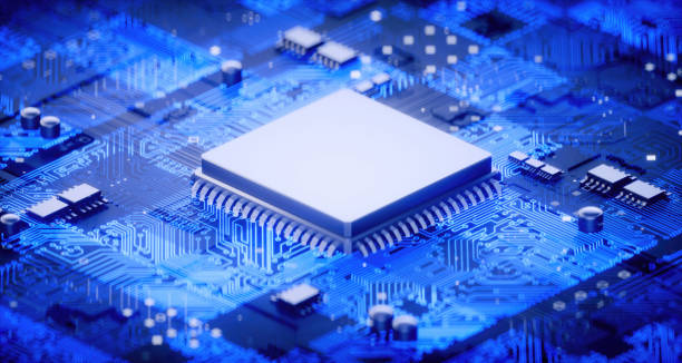 istock 3D rendering of cyberpunk AI. Circuit board. Technology background. Central Computer Processors CPU and GPU concept. Motherboard digital chip. Tech science background. 1481292896