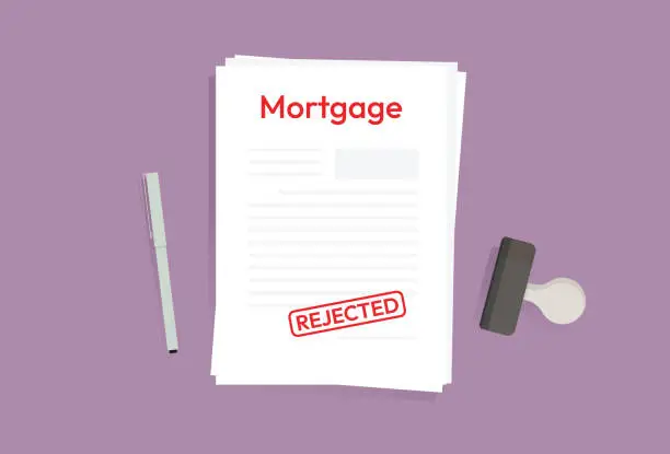 Vector illustration of Mortgage applications are rejected
