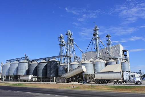 Goondiwindi,Nsw - Feb 27 2023:Woods stockfeeds plant in Goondiwindi Queensland, Australia. The Woods Group is an Australian agribusiness supply premium and innovative agricultural and food products